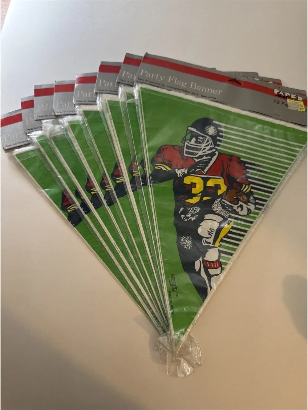 Vintage Green Football Party Flag Banner Paper Art Company Inc